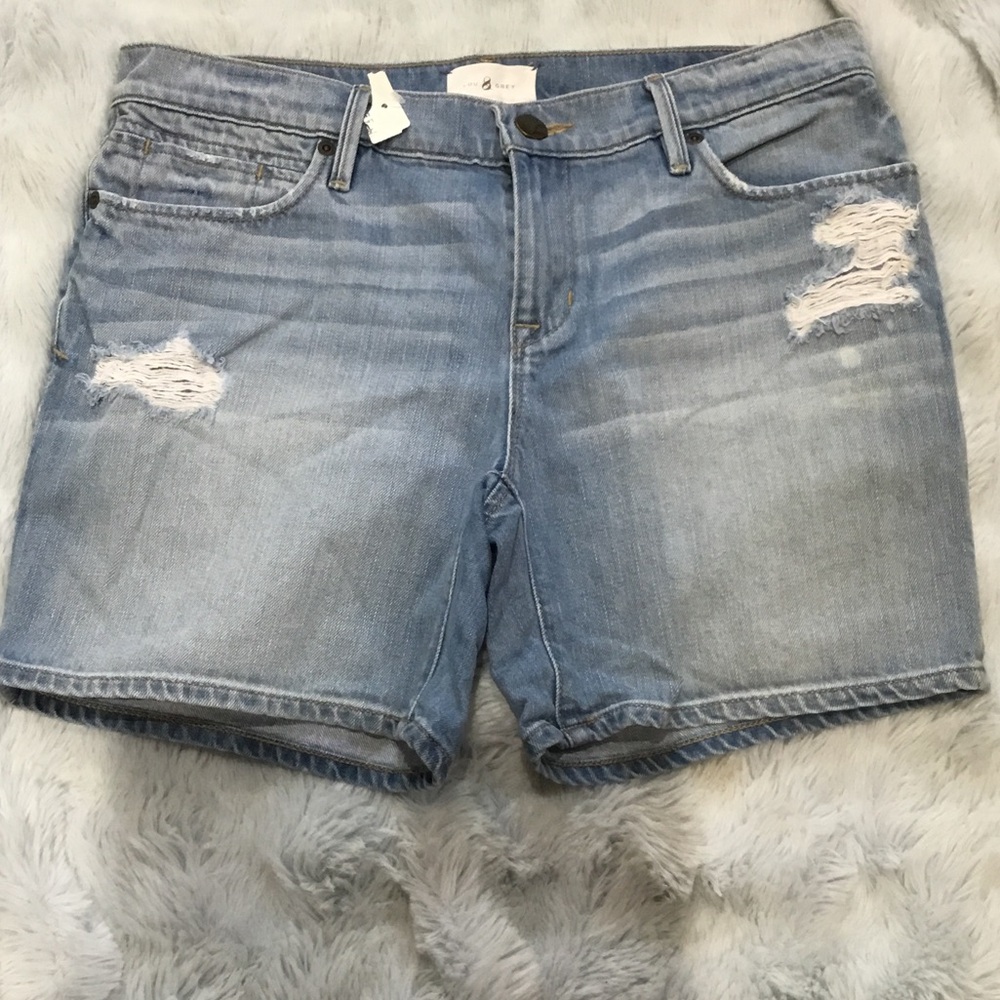 Lou & Grey Light Blue Distressed Denim Shorts